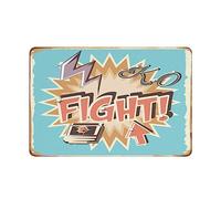 New Fight Metal Tin Sign Fight Club Rules Quotes On Metal Vintage Metal Tin Sign for Home Bar Pub Garage Game Room Decor Gifts 12×16 inch