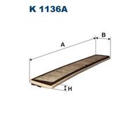 FILTER CABIN AIR K 1136A FOR BMW X3/SAV/E83 M43B19 1.9L N46B20A/B/C N42B20 2.0L