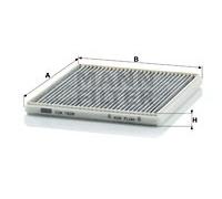 MANN-FILTER CUK 1828 Air Filter with Active Charcoal, 19.6 x 21.6 x 1.7 cm, Flat, Paper, 0.12 kg