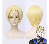 New Fire Emblem Threehouses Wig Cosplay Dimitri Alexandre Bladud Short Blonde Golden Costume Wigs Halloween + Wig Cap