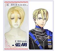 New Fire Emblem ThreeHouses Wig Cosplay Dimitri Alexandre Bladud Short Blonde Golden Straight Cosplay Hair Halloween Role Play