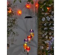 New Firefly Hot Air Balloon Mobile Solar Lights with A Warm White LED, Creating A Cozy and Inviting Atmosphere. and The Rechargeable Battery, Easy to Install, Automatically Turn On at Dusk.