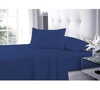 New Flat Sheets Easy Care Soft Cotton Rich Wrinkle Shrinkage and Fade Resistant Fabric Polycotton Flat Bed Sheets (Royal Blue, Single)