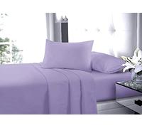 New Flat Sheets Easy Care Soft Cotton Rich Wrinkle Shrinkage and Fade Resistant Fabric Polycotton Flat Bed Sheets (Lilac, Single)