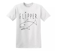 New Flipper T-Shirt Men's As Worn by Funny Novelty Gift Idea Tee Top(White,L)