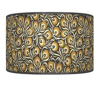 New Floral lampshade Ochre Mustard Grey Ceiling Light Drum Lamp Shade Handmade Floor Table or Ceiling Pendant Light Shade dz233 (35cm(14")