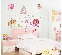 ***New*** Fluorescent Sticker Princesses Sleeping Beauty Royal Castle Prince on Horseback Art Deco Home Wall Decor Decoration Sticker Decals Beautiful Baby Room Wall Sticker Mural Colorful Large
