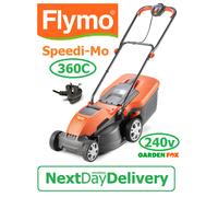 FLYMO Speedi 360C Rotary Lawn Mower Orange Grey Orange