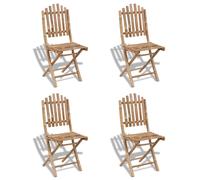 New Foldable Bamboo Chair 2 pcs / 4 pcs Space Saving 50x42x92cm Outdoor Garden v