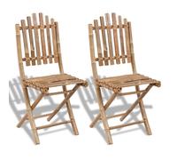 New Foldable Bamboo Chair 2 pcs / 4 pcs Space Saving 50x42x92cm Outdoor Garden v