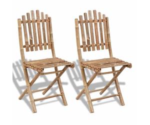 New Foldable Bamboo Chair 2 pcs / 4 pcs Space Saving 50x42x92cm Outdoor Garden v