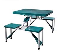 vidaXL Foldable Camping Table Set with 4 Stools Aluminium Extra Light Grey