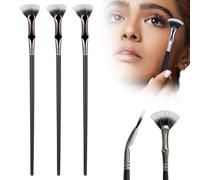 New Folding Angle Scalloped Lash Brush, Mascara Fan Brush for Lashes Eyelash Separator Tool, Eye Makeup Fan Eyelash Comb for Upper Lower Eye Lash (3 Pcs)