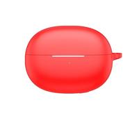 New For EarFun Clip Wireless Earbuds cover Soft Silicone Shockproof Protective Cover with Carabiner For EarFun Clip Earbuds Protective Sleeve (Red)