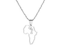 New For Trendy 2025 Africa Map Egyptian Queen Nefertiti Pendant Necklaces Women Jewelry Jewellery African Jewelry Fashion Accessories Creative Gift