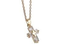 New For Trendy 2025 Exquisite Crystal Cross Pendant Necklace Women's Small Elegant Banquet Wedding Wear Religious Prayer Lucky Amulet Gift Jewelry Fashion Accessories Creative