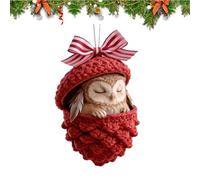 New Forest Animal Acorn Ornaments, Forest Christmas Ornaments With Rustic Nature Themed, 2D Flat Pine Cone Animal Hangable Decoration For Winter Festive Windowsill Door Car Tree