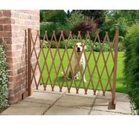 New||Freestanding Expanding Wood Trellis Gate, Foldable Wooden Pet Barrier for Garden and Outdoor Use, Dimensions: H90 x D30 x W117cm (Approx.)||