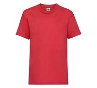 New Fruit of the Loom Childrens Kids Value Cotton T Shirt Red 12
