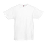 New Fruit of the Loom Childrens Kids Value Cotton T Shirt White 1- 2