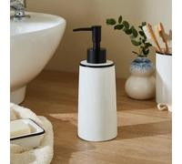 New FT-Store Brilliant Enamel Ceramic Soap Dispenser- With A Simple, Modern Design And Easy-Press Pump-Ensures Your Bathroom Stays Fuss-Free And Tidy - H 19.7cm X W 7cm X D 7cm- D01.