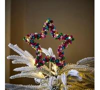 New FT- Store Multicoloured Light Up Bell Star Tree Topper- Shaped Like A Star And Filled With Bright Little Bells- Brings Light And Movement Together In One Playful Piece-D01