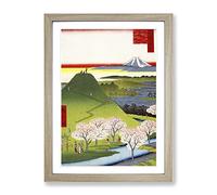 New Fuji Meguro By Utagawa Hiroshige Asian Japanese Framed Print | A3 Oak Framed Wall Art | Ready to Hang | Asian Landscape Picture | Living Room Bedroom Lounge Office
