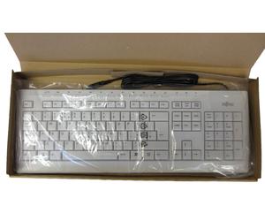 NEW Fujitsu KB521 White QWERTY Full-Size UK USB Wired Keyboard S26381-K521-L165
