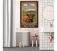 New Funny Cow Please Continue I'm Just Watching Respectfully Bathroom Deco Wall Art Poster Cute Sign Metal Tin Sign Rustic Suitable for Home and Kitchen Bar Man Cave Cafe Garage Wall Decor 12x8 Inch