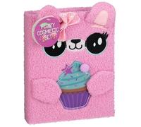 New Fuzzy Cosmetic Set - Complete Makeup Kit with Nail Polish, Eyeshadows, Blusher, Applicators & Brushes | Fun Beauty Gift for Girls, Teens & Makeup Lovers -A52 (Pink)