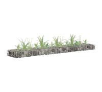 vidaXL Gabion Raised Bed-Galvanised Steel Rectangular Garden Basket Planter-180x30x10cm-Silver, Outdoor/Patio Use