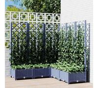 NEW,Garden Planter with Trellis PP Outdoor Raised Bed Flower Pot Planter,vidaXL