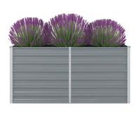 vidaXL Raised Vegetable Garden Bed Galvanised Steel Grey Flower Pot Planter