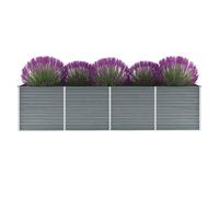 vidaXL Garden Raised Bed Galvanised Steel 320x80x77cm Grey