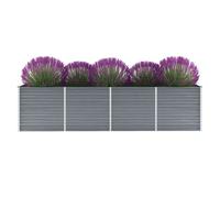 vidaXL Garden Raised Bed Galvanised Steel 320x80x77cm Grey