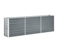vidaXL Garden Raised Bed 240x40x77cm Galvanised Steel Grey Patio Raised Bed