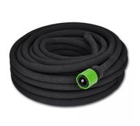 vidaXL 50M Soaker Hose-Black Rubber Irrigation System for Gardens, Flexible Watering Hose with Universal 1/2" Connector and Micro-Porous Design