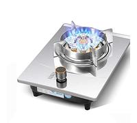 New Gas Hob Cooker Benchtop/Embedded Single Cooker Gas Cooktop，7.0KW Nine Cavity Fierce Fire Ring Burner，with Temperature Control And Stainless Steel Hob Rings [Energy Class A] (Color : Black)