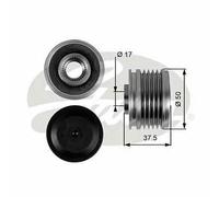 NEW GATES ALTERNATOR FREEWHEEL CLUTCH OE QUALITY REPLACEMENT OAP7053