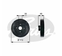 NEW GATES CRANKSHAFT BELT PULLEY TVD DAMPER OE QUALITY REPLACEMENT TVD1123