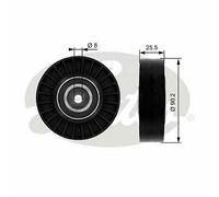 NEW GATES V-RIBBED BELT DEFLECTION GUIDE PULLEY OE QUALITY REPLACEMENT T36005