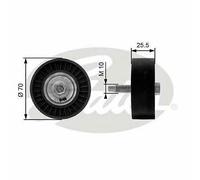 NEW GATES V-RIBBED BELT DEFLECTION GUIDE PULLEY OE QUALITY REPLACEMENT T36199