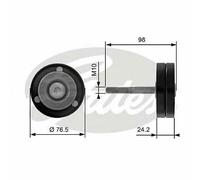 NEW GATES V-RIBBED BELT DEFLECTION GUIDE PULLEY OE QUALITY REPLACEMENT T36232