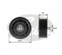 NEW GATES V-RIBBED BELT DEFLECTION GUIDE PULLEY OE QUALITY REPLACEMENT T36261
