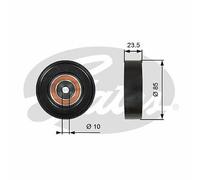 NEW GATES V-RIBBED BELT DEFLECTION GUIDE PULLEY OE QUALITY REPLACEMENT T36274