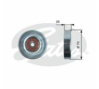 NEW GATES V-RIBBED BELT DEFLECTION GUIDE PULLEY OE QUALITY REPLACEMENT T36395