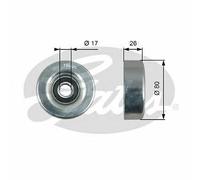 NEW GATES V-RIBBED BELT DEFLECTION GUIDE PULLEY OE QUALITY REPLACEMENT T36424