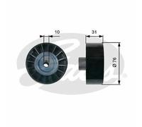 NEW GATES V-RIBBED BELT DEFLECTION GUIDE PULLEY OE QUALITY REPLACEMENT T36444