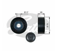 NEW GATES V-RIBBED BELT DEFLECTION GUIDE PULLEY OE QUALITY REPLACEMENT T36462