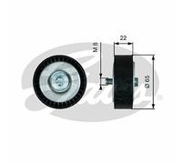 NEW GATES V-RIBBED BELT DEFLECTION GUIDE PULLEY OE QUALITY REPLACEMENT T36734